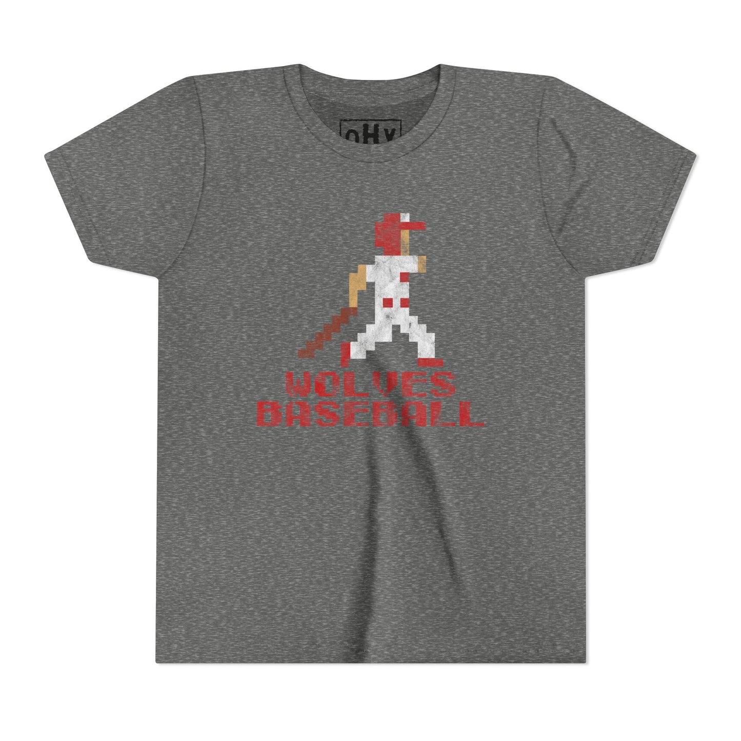 8 Bit Wolves Baseball Youth Bella Tee