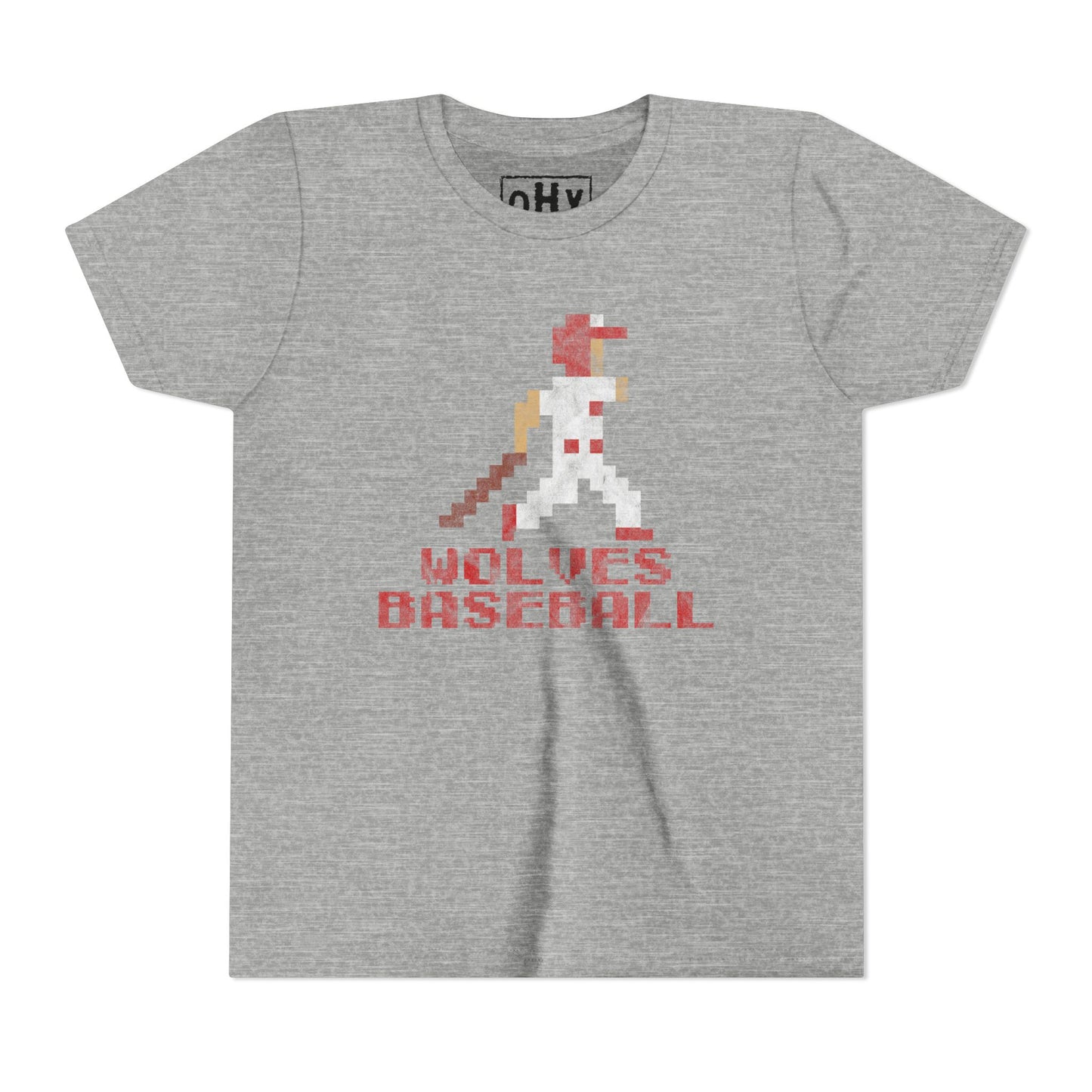 8 Bit Wolves Baseball Youth Bella Tee
