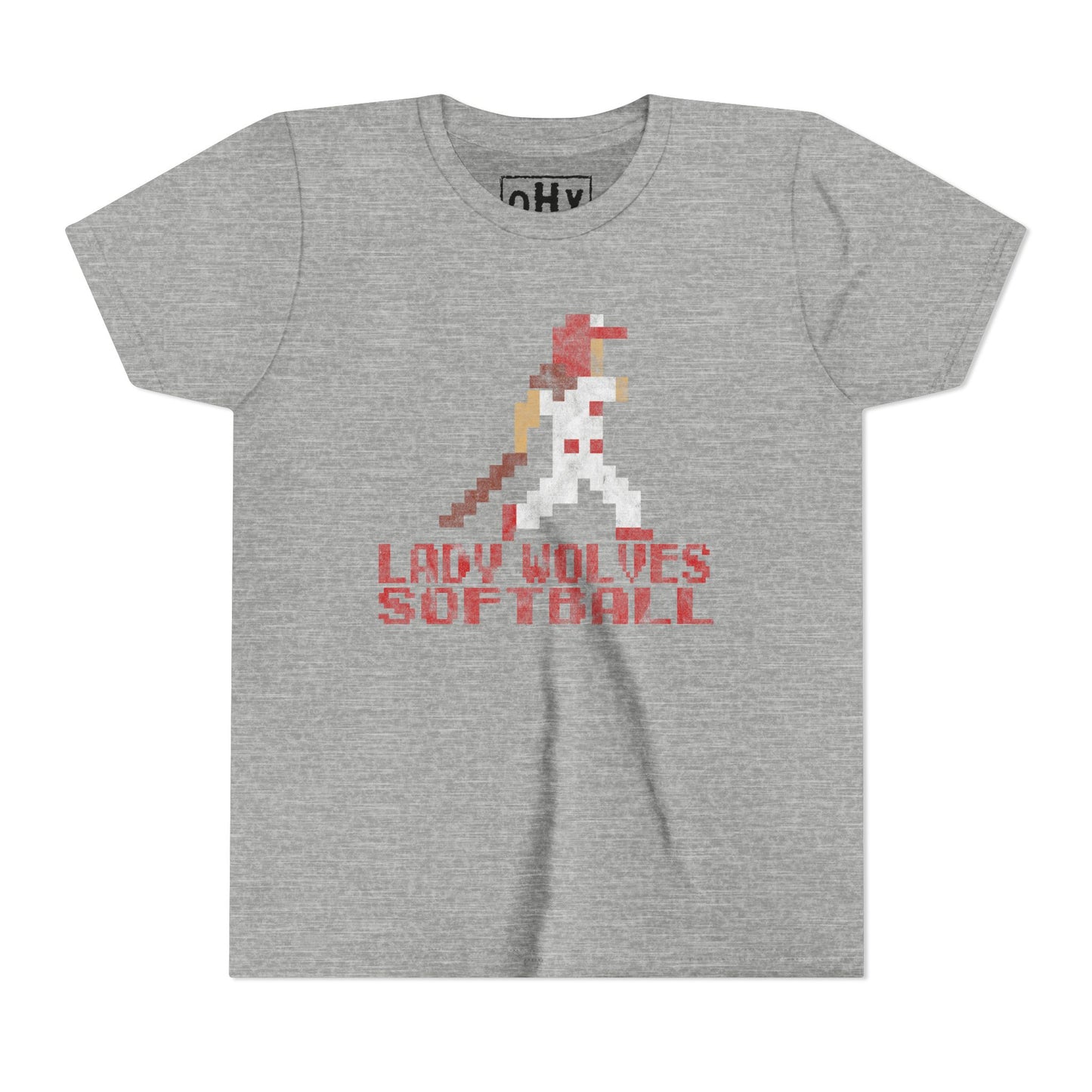 8 Bit Lady Wolves Softball Youth Bella Tee