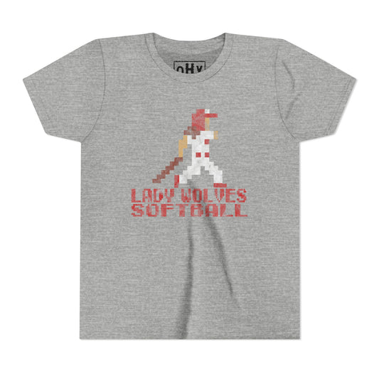 8 Bit Lady Wolves Softball Youth Bella Tee