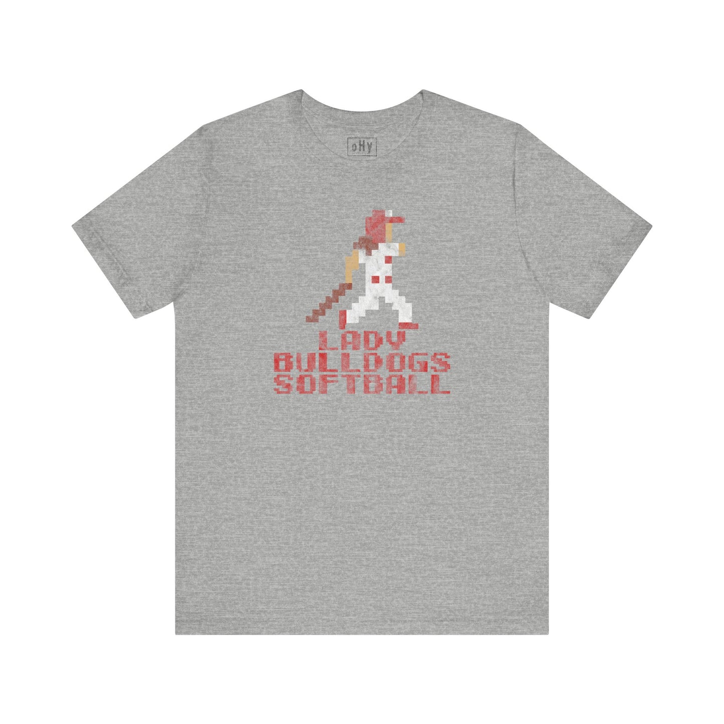 8 Bit Softball Lady Bulldog Tee