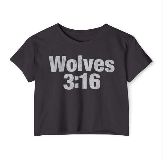 Wolves 3:16 Crop Top