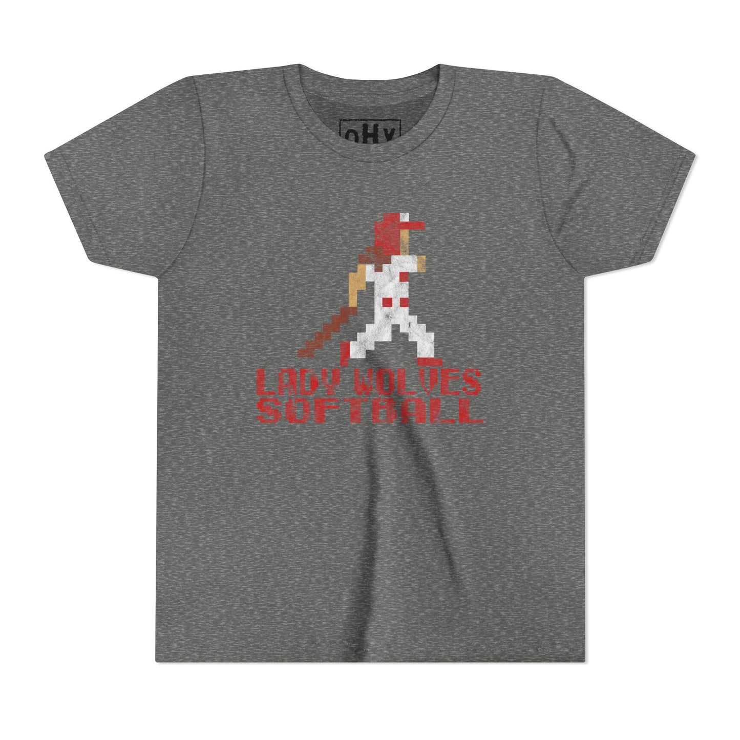 8 Bit Lady Wolves Softball Youth Bella Tee